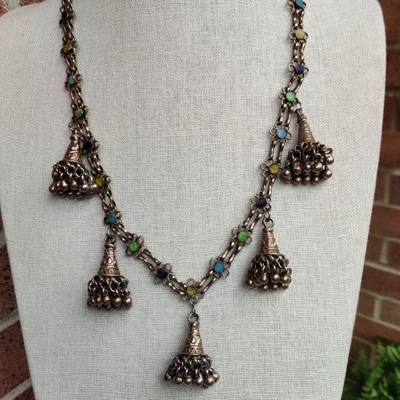 Antique boho tribal Tibetan gypsy necklace - Picture 4 of 14